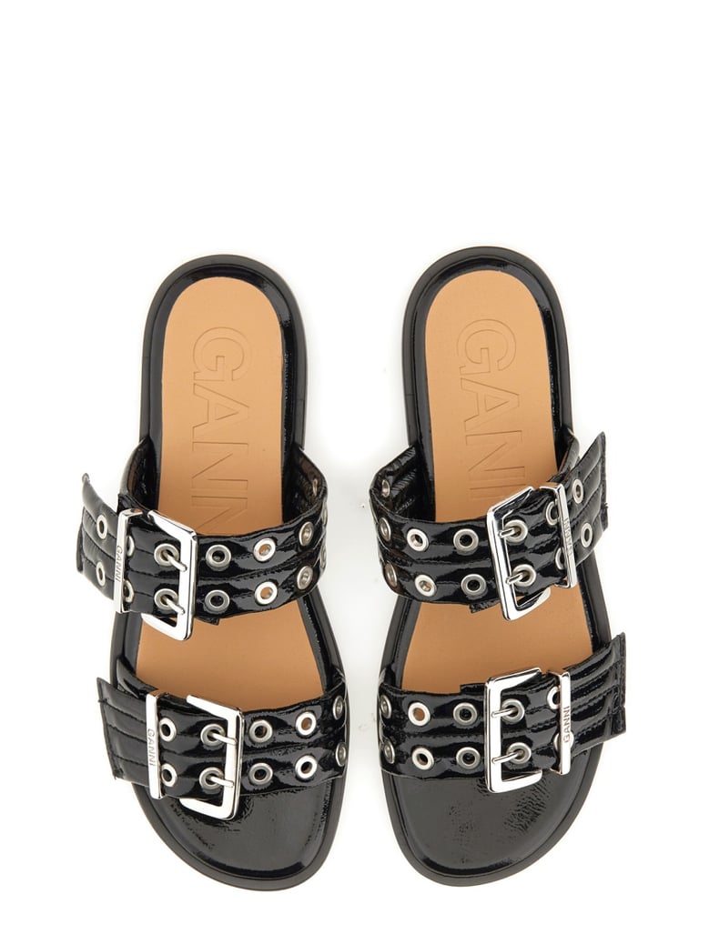 sandals with buckle black by Selfnex