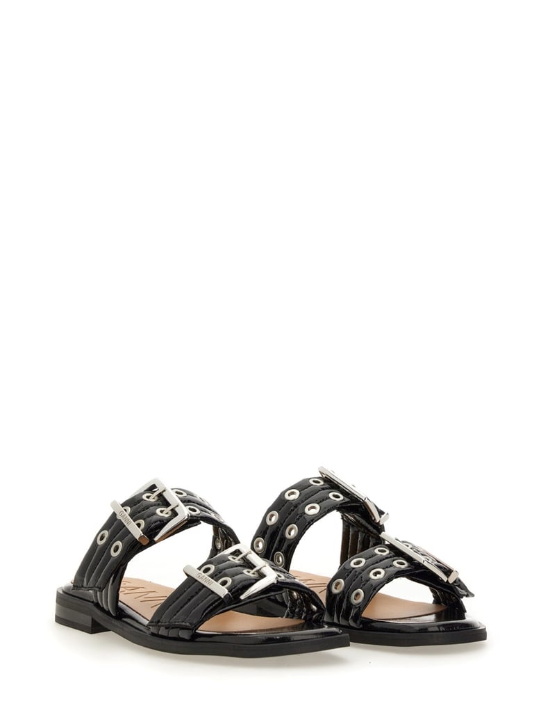 sandals with buckle black by Selfnex