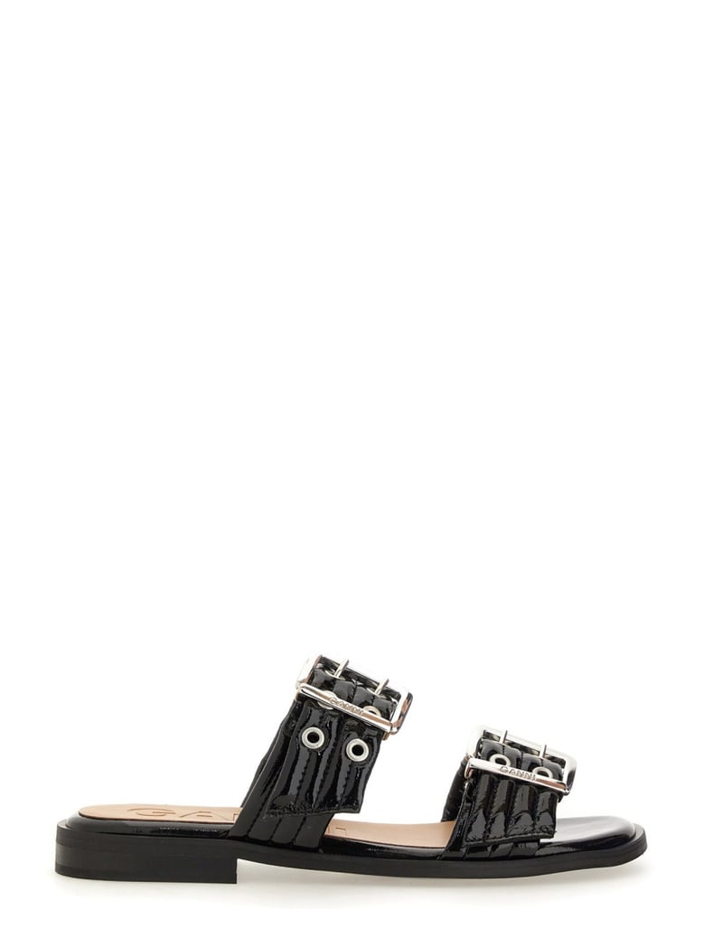 sandals with buckle black by Selfnex