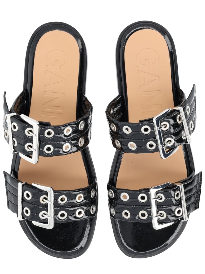 sandals with buckle black by Selfnex