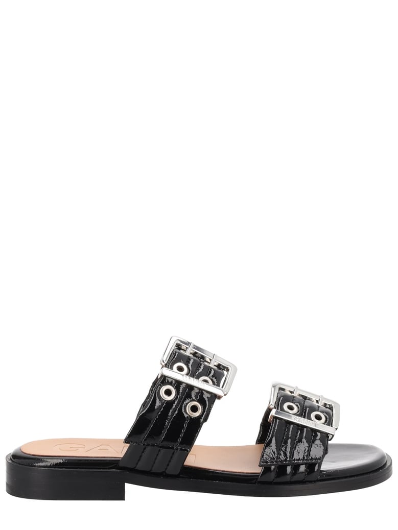 sandals with buckle black by Selfnex