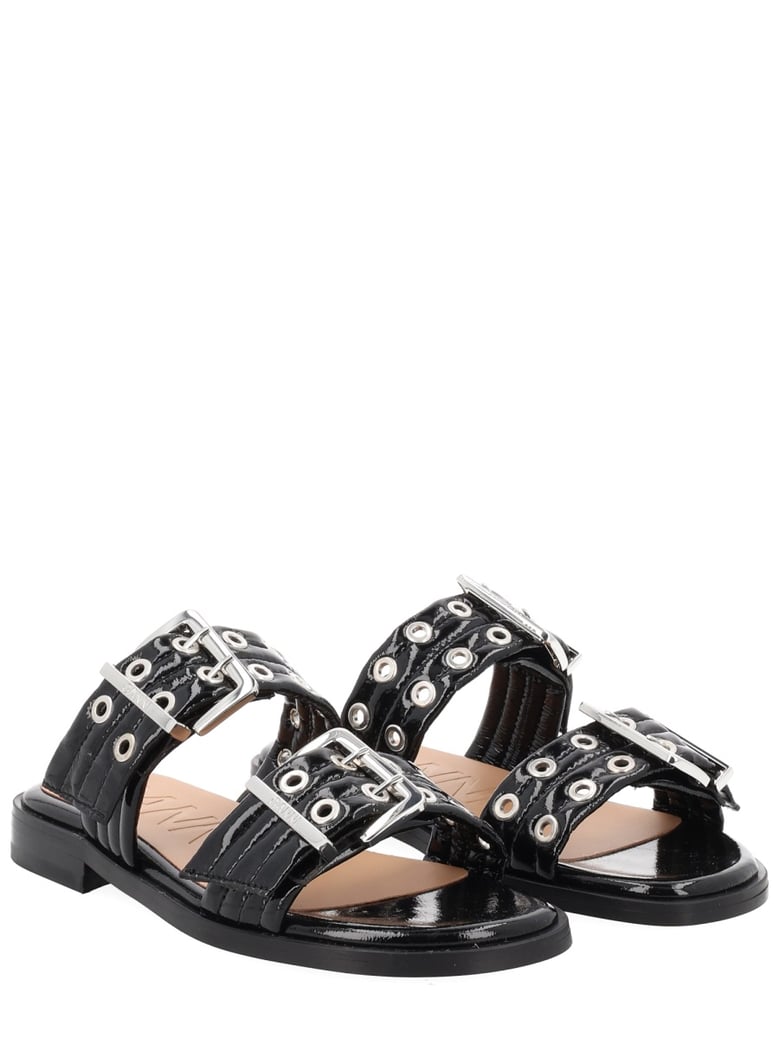 sandals with buckle black by Selfnex