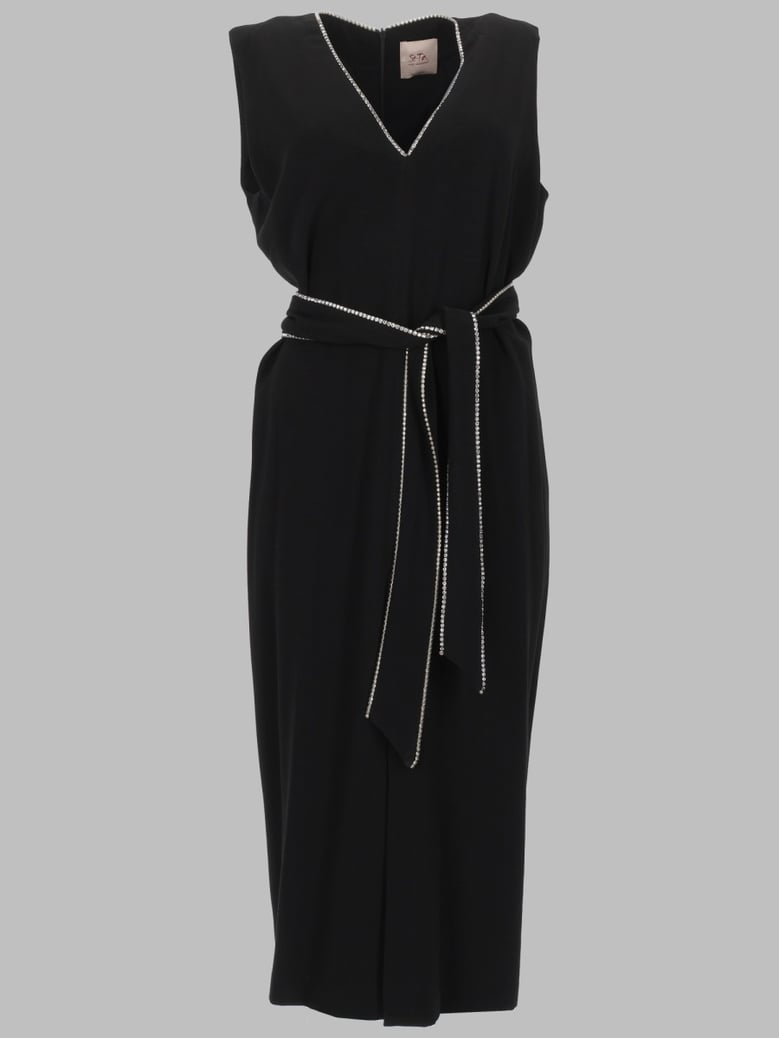 belted dress black by Selfnex
