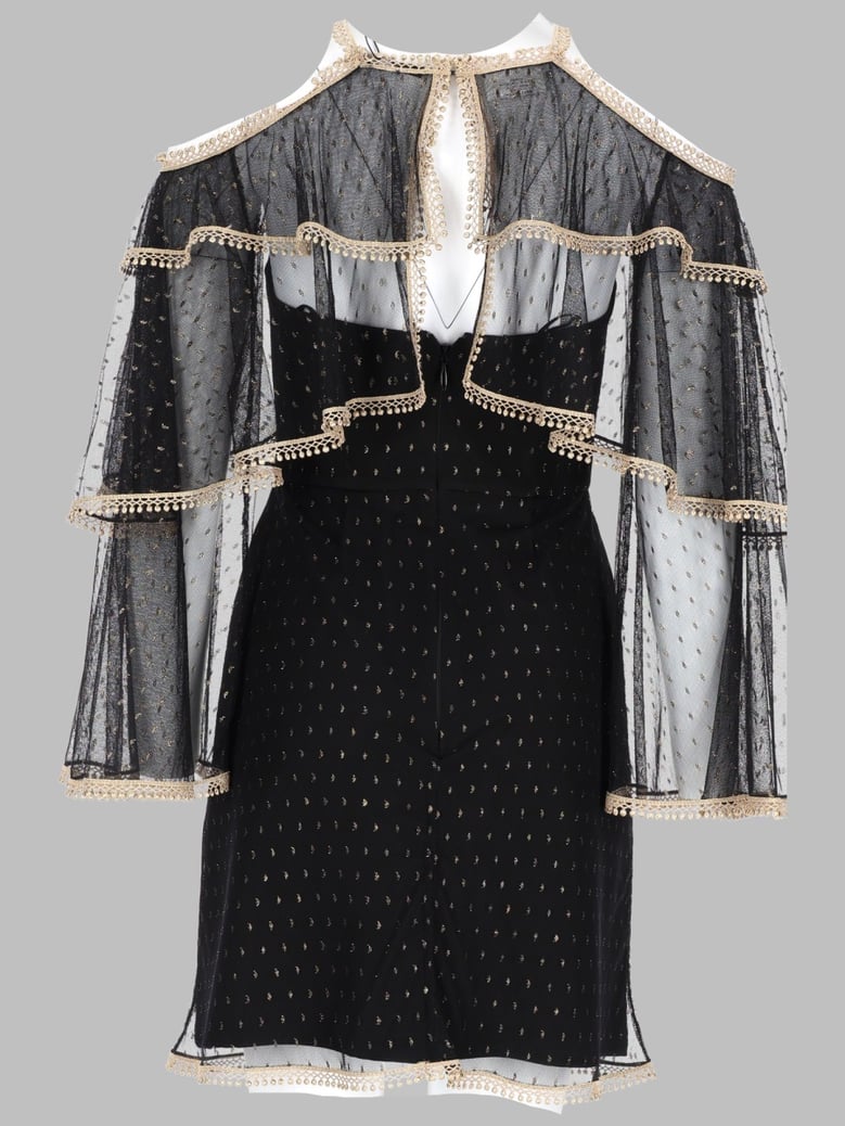 dress with cape in tulle - black by Selfnex