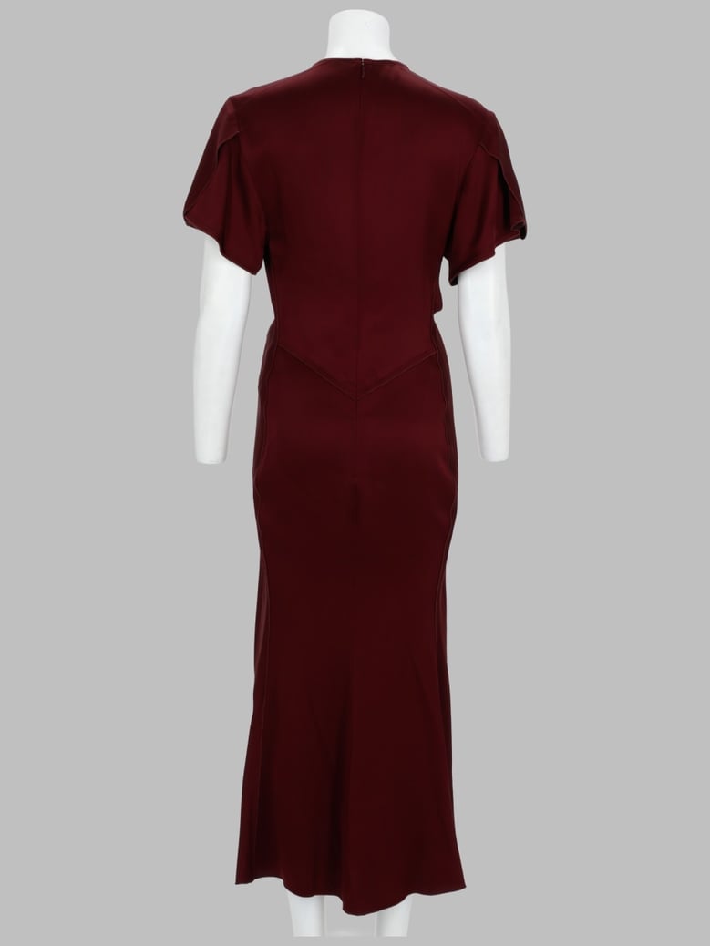 midi dress with draped v-neck by Selfnex
