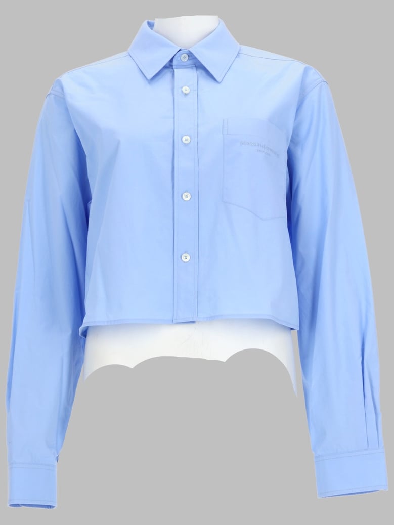 cropped logo shirt blue by Selfnex