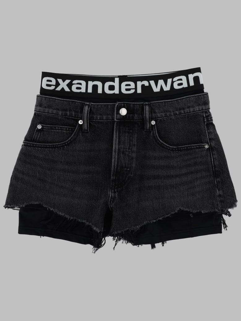denim shorts charcoal by Selfnex