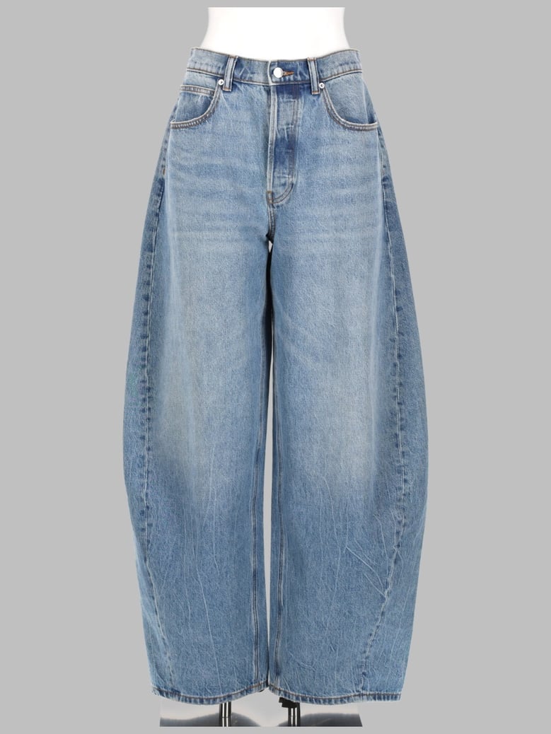 jeans blow up with strass logo blue by Selfnex