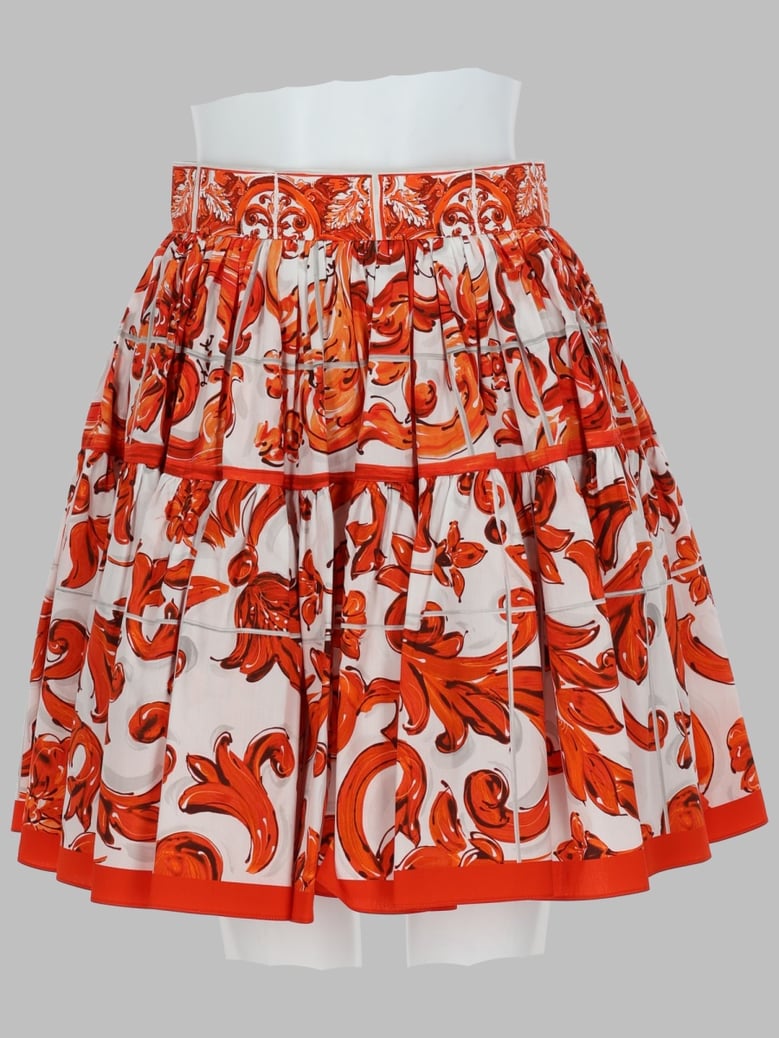 skirt in orange poplin by Selfnex
