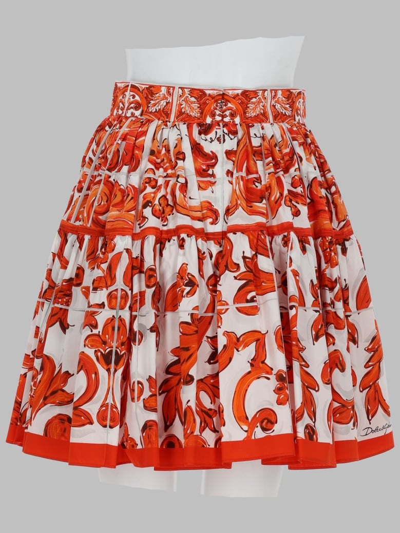 skirt in orange poplin by Selfnex