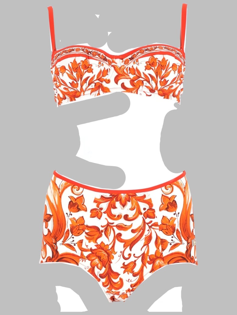 bikini set maiolica print orange by Selfnex
