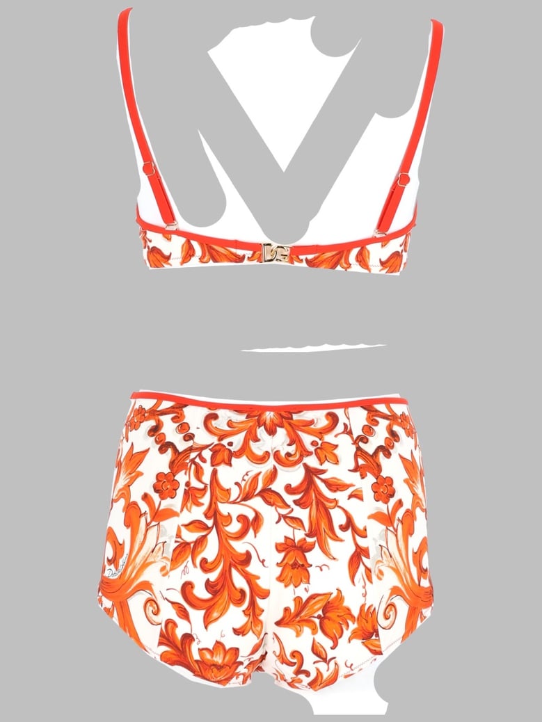 bikini set maiolica print orange by Selfnex