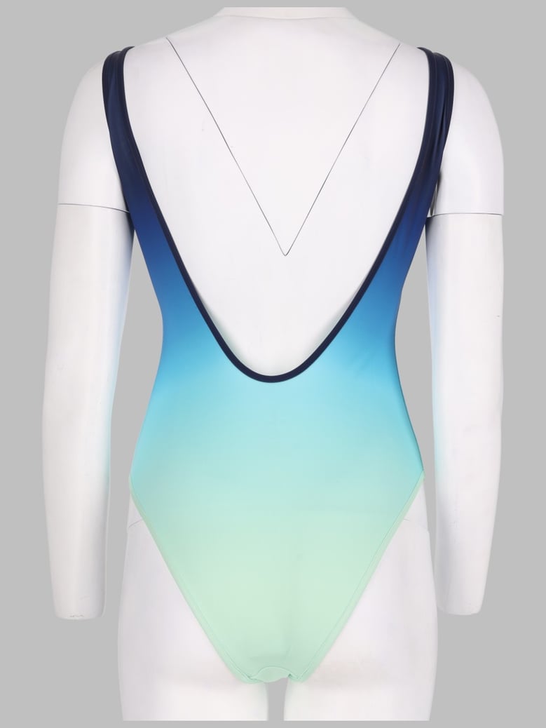 one-piece swimsuit blue by Selfnex
