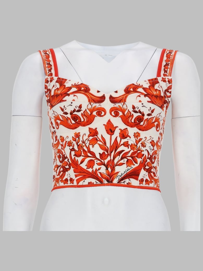 bustier top charmeuse maiolica print by Selfnex