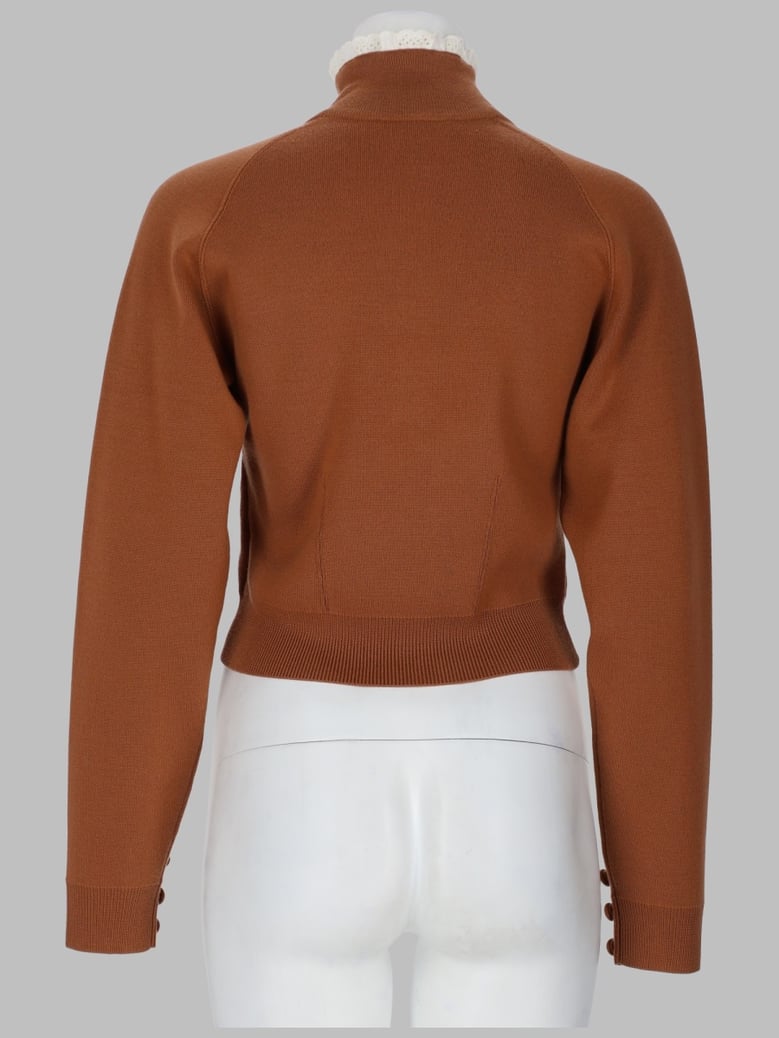 turtleneck pullover brown wool and lace by Selfnex