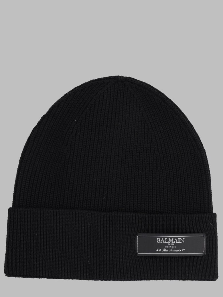 beanie with logo patch, black by Selfnex