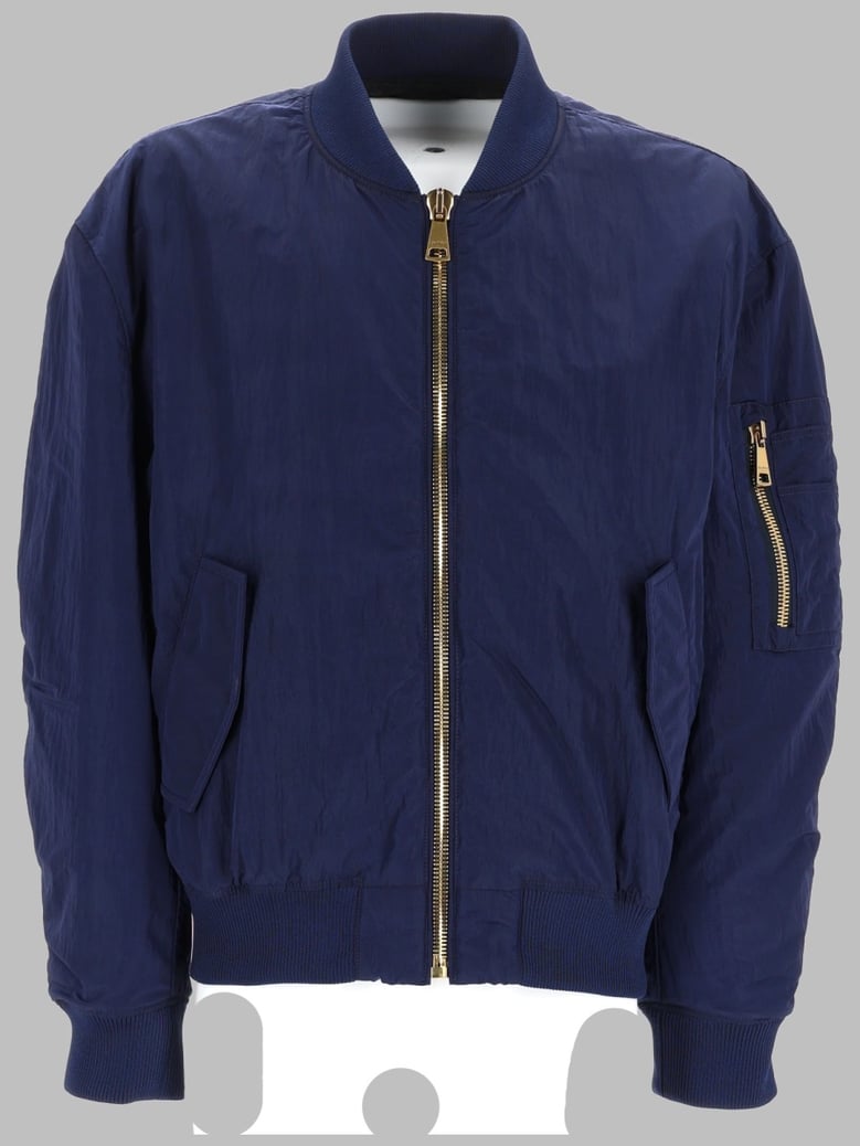 bomber jacket embroidered logo blue by Selfnex