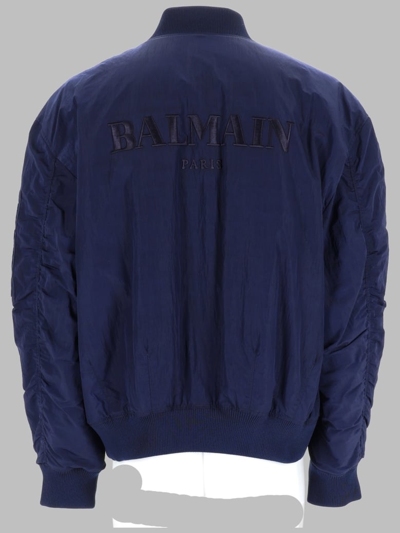 bomber jacket embroidered logo blue by Selfnex
