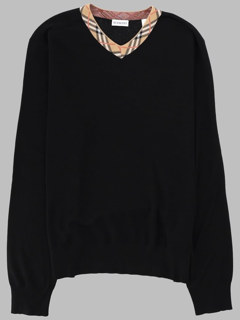 merino wool jumper check black by Selfnex