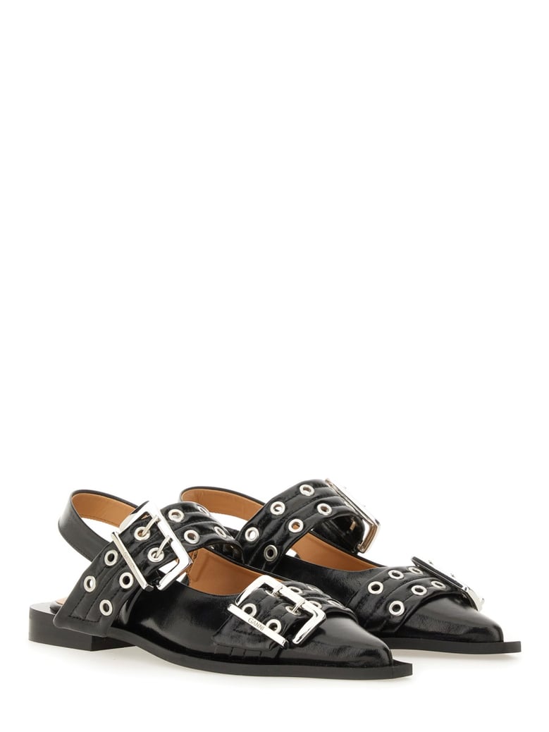 ballet flats with buckle black by Selfnex