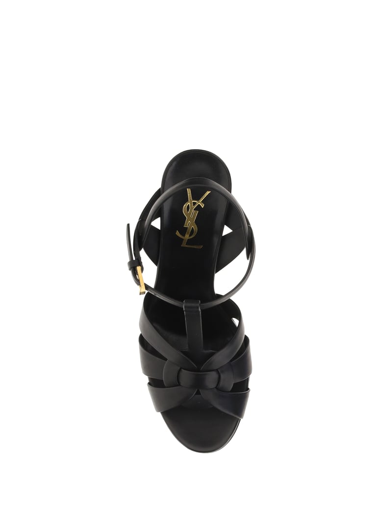 leather platform sandals by Selfnex