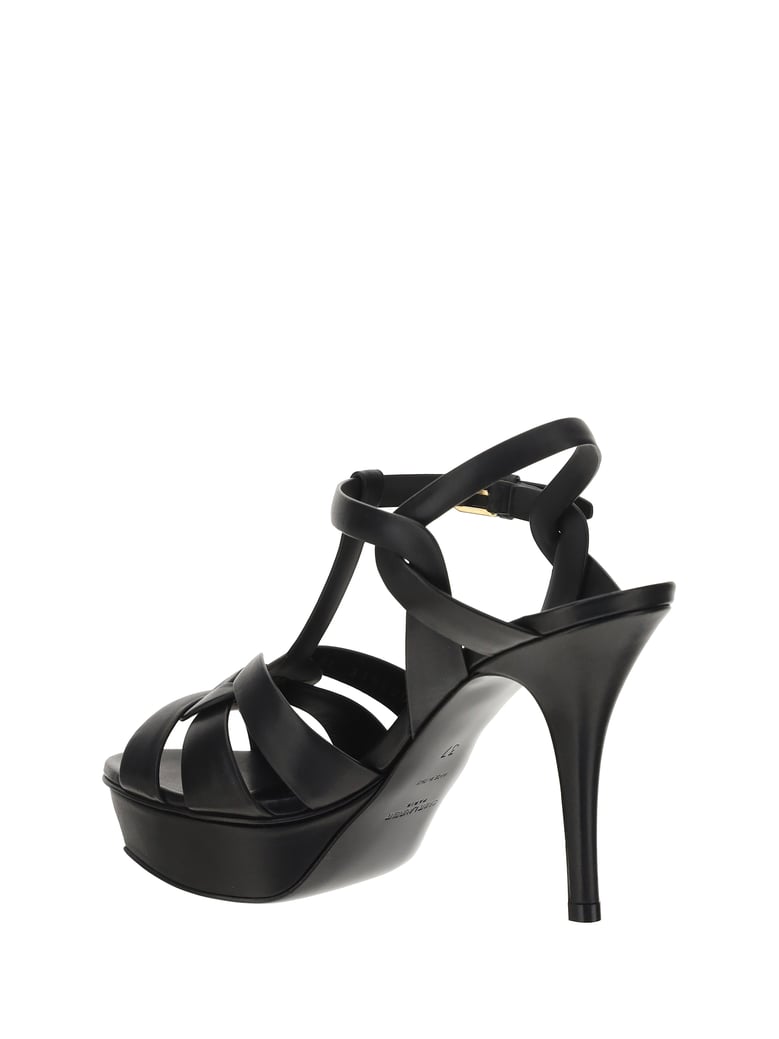 leather platform sandals by Selfnex