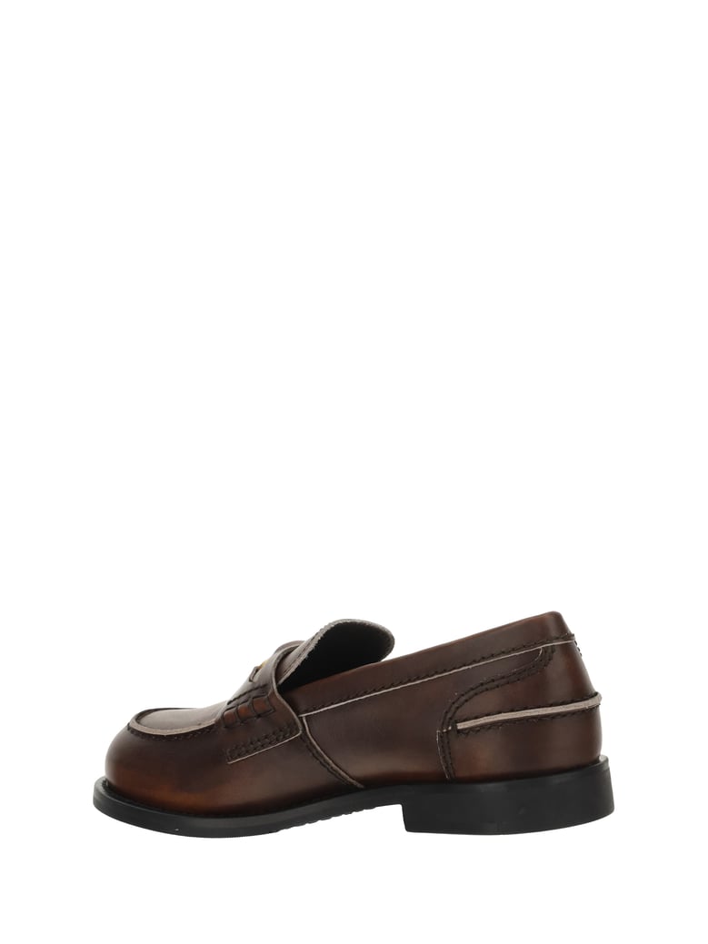leather loafers in black by Selfnex