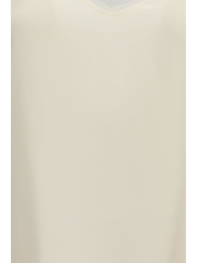 spaghetti strap top filo diamante cream by Selfnex