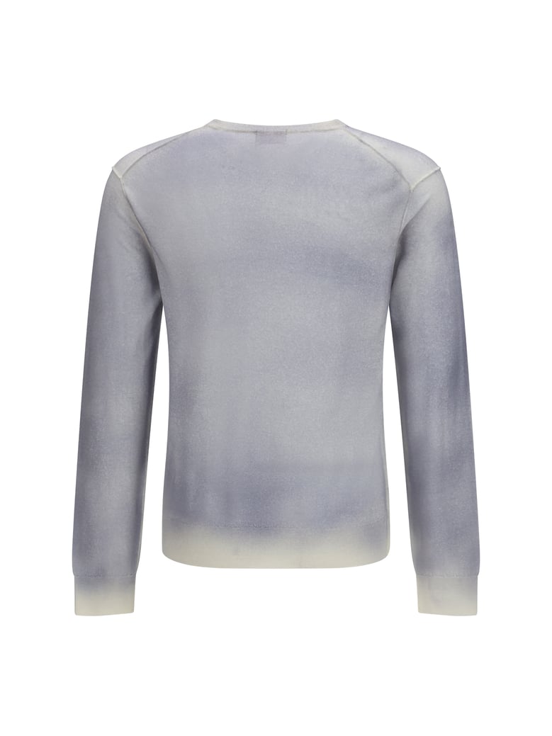 crewneck merino wool sweater white/multicolour by Selfnex