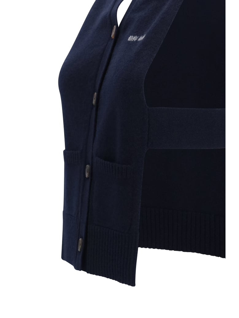 cardigan vest blue cashmere by Selfnex