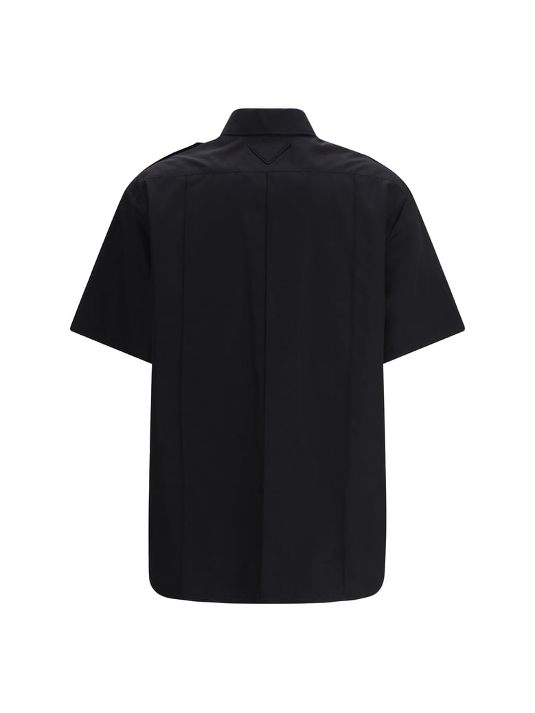 shirt short-sleeve poplin black by Selfnex