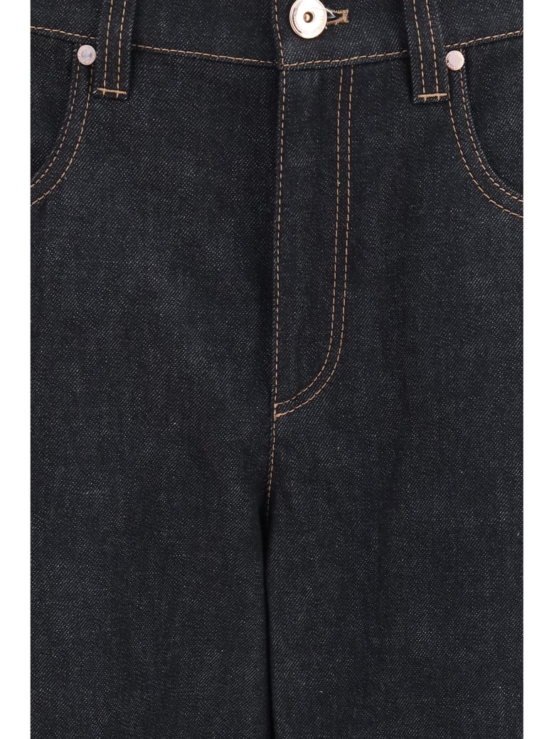 jeans straight-leg denim black by Selfnex