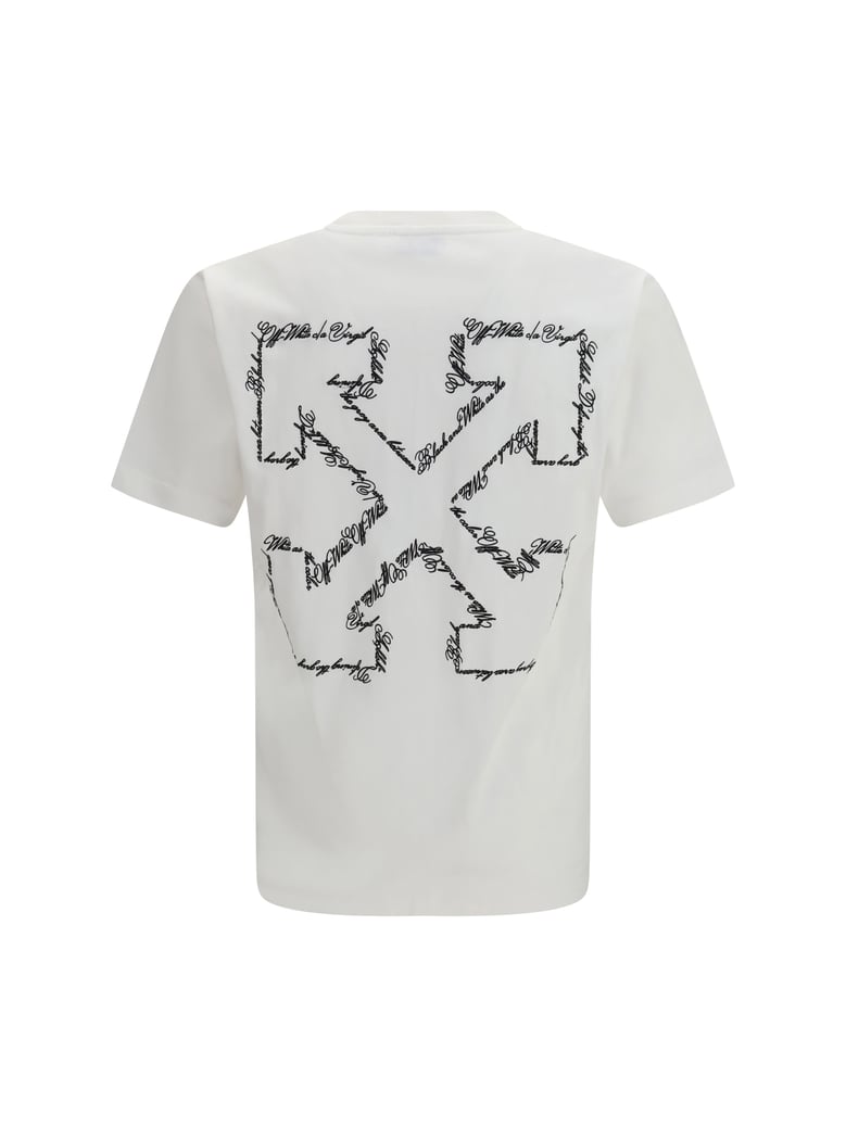 t-shirt script arrow white by Selfnex