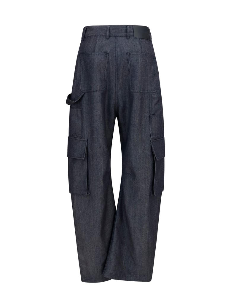 cargo pants denim print dark navy by Selfnex