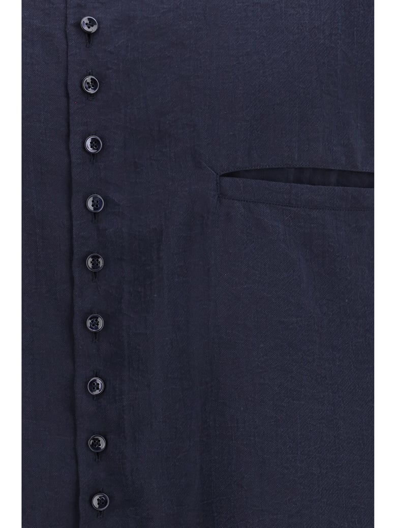 shirt washed silk band collar sky captain by Selfnex