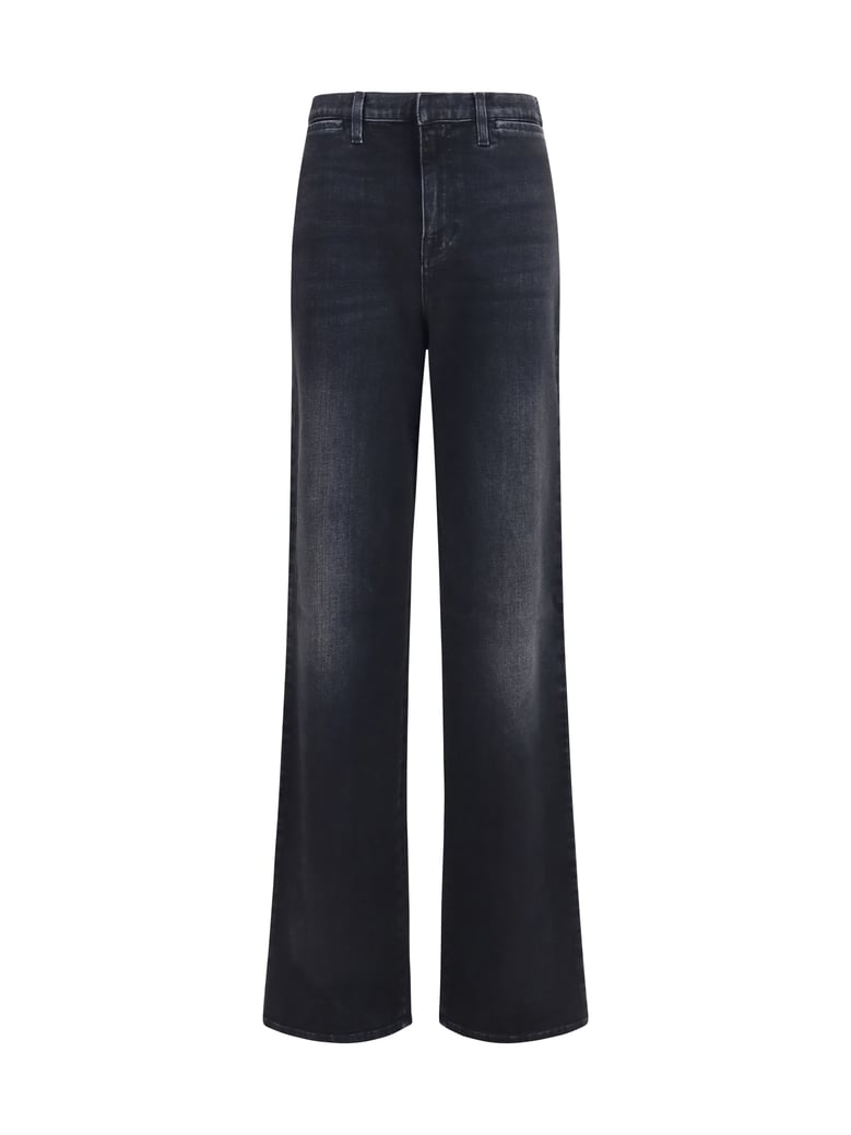 stretch cotton jeans with web stripe by Selfnex