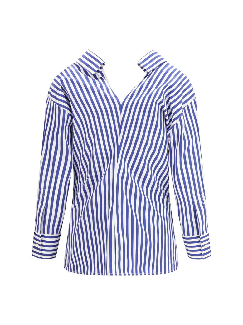 shirt open cotton electric blue/white by Selfnex