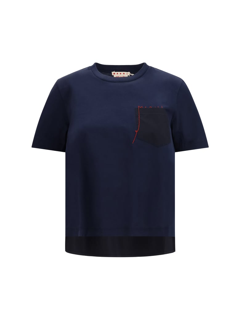 t-shirt embroidered logo blue/black by Selfnex