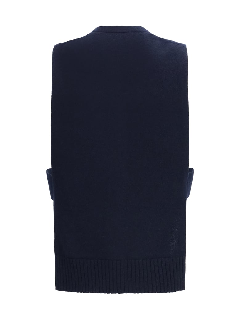cardigan vest blue cashmere by Selfnex