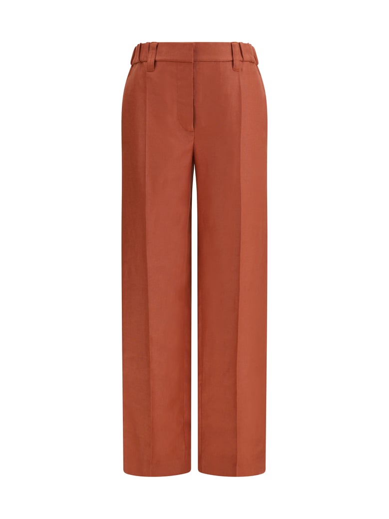 wide-leg linen pants orange flame by Selfnex