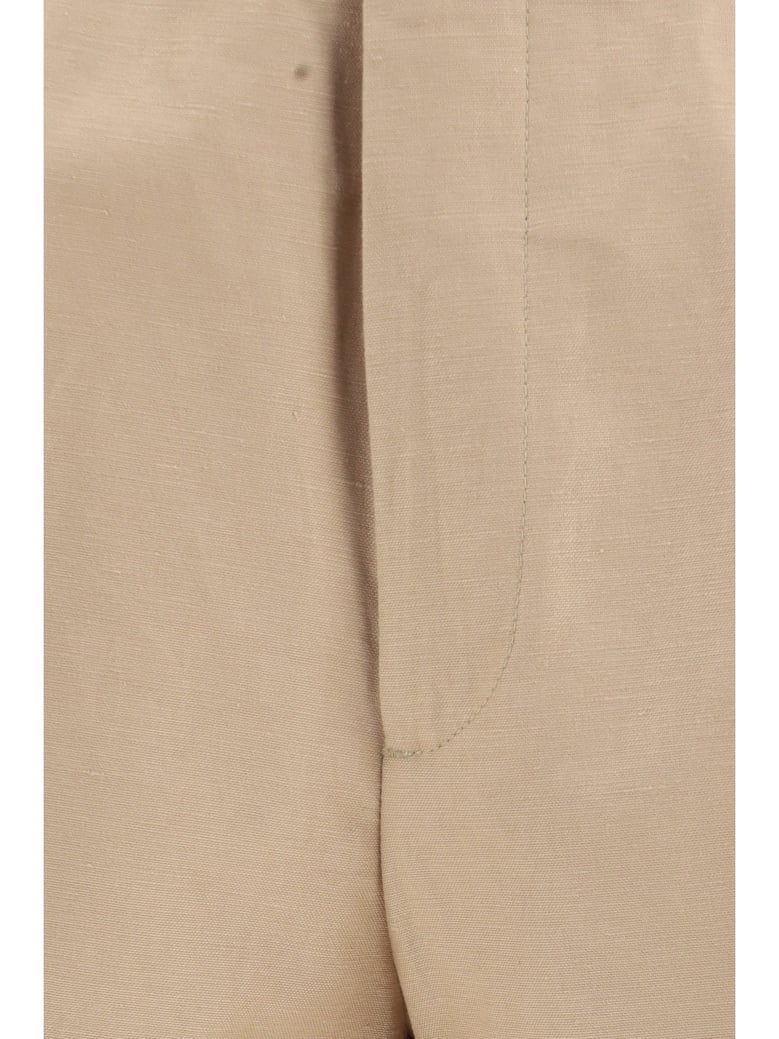 shorts cotton-linen camel by Selfnex