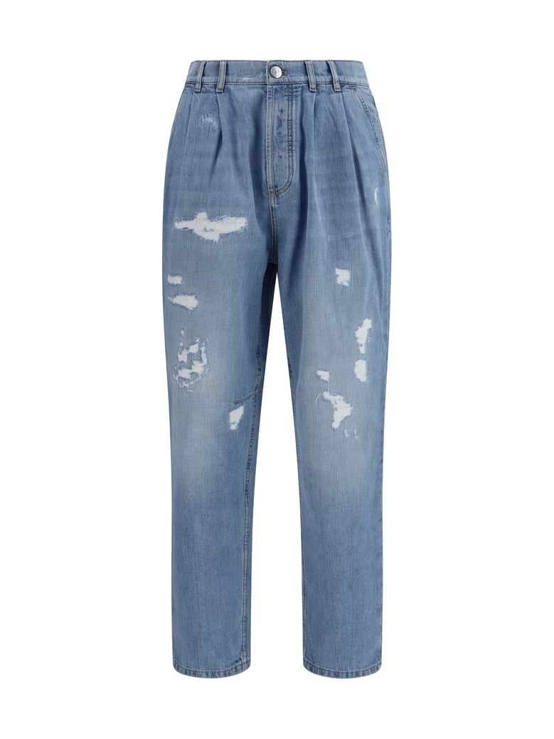 jeans worn-effect light denim by Selfnex