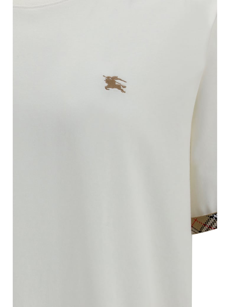 cotton t-shirt with check trim by Selfnex
