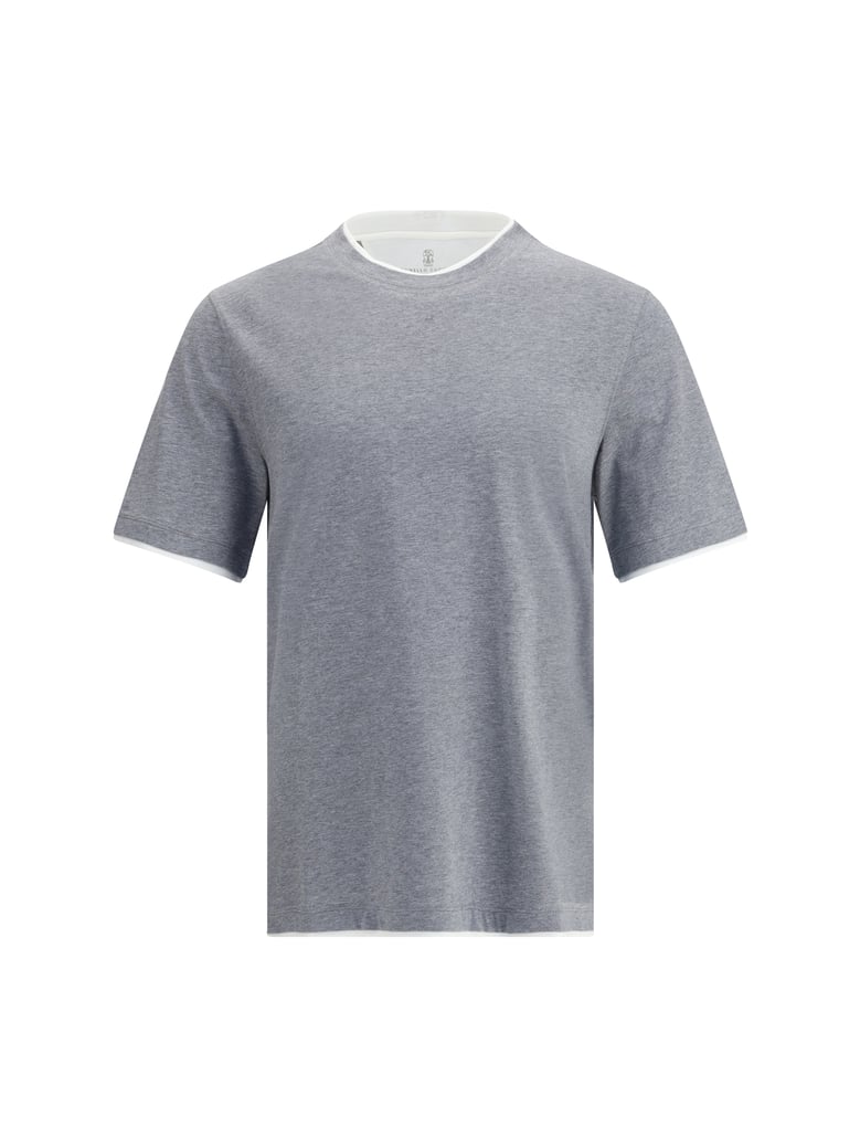 two-tone double-layer cotton t-shirt by Selfnex