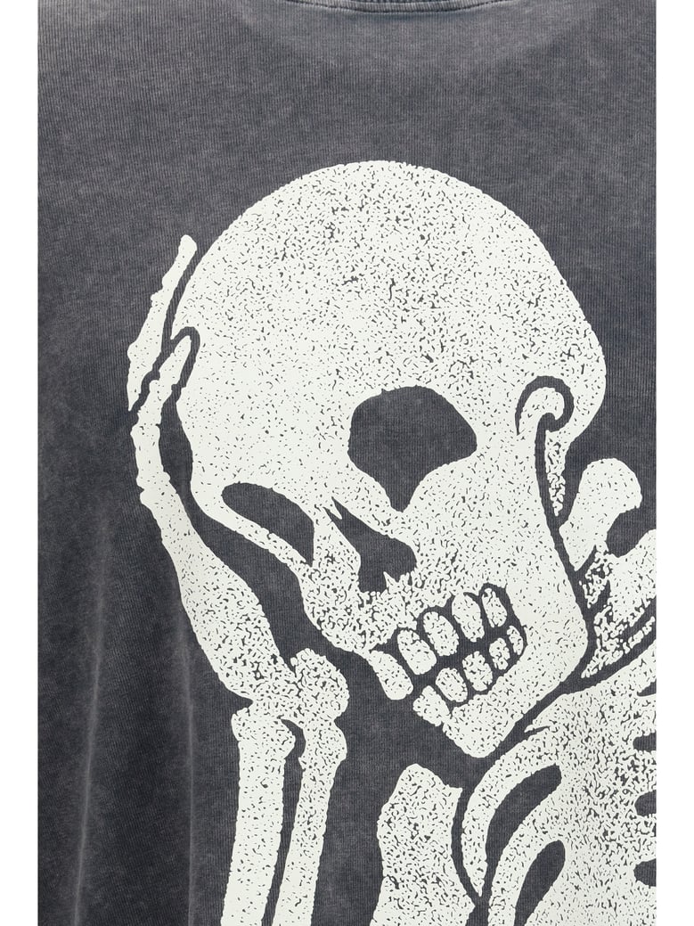 long-sleeved shirt skull double black/off-white by Selfnex