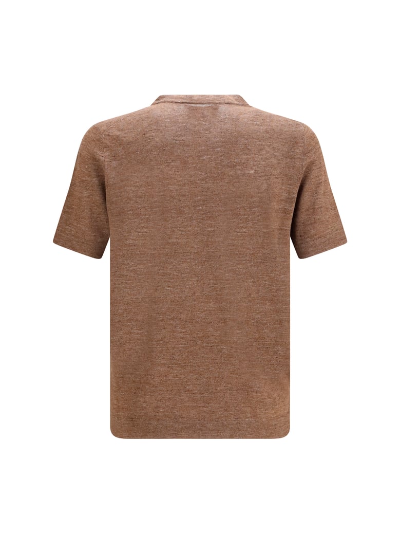 t-shirt linen-cotton crewneck hazelnut by Selfnex