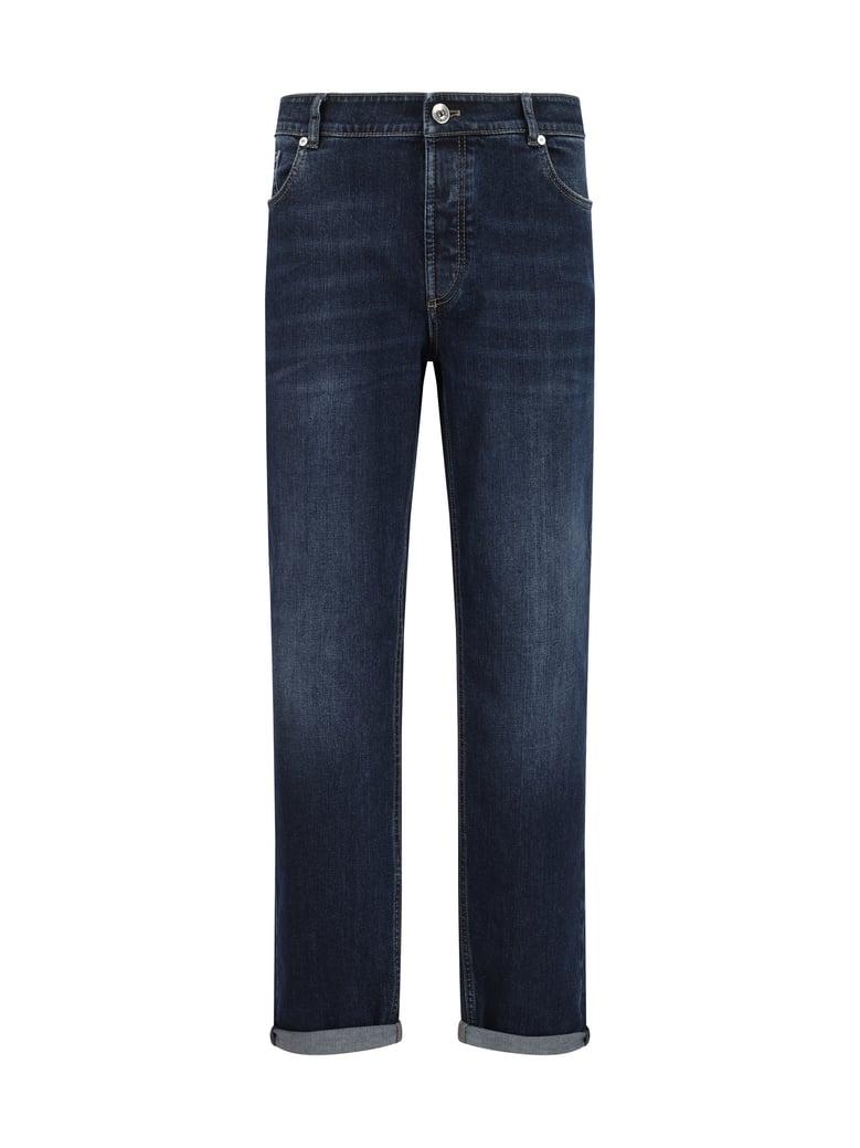 straight cotton jeans with five-pocket design by Selfnex