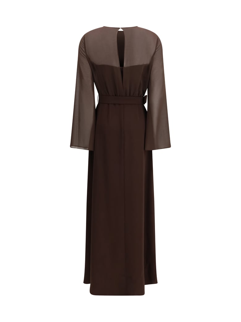 long belted dress brown by Selfnex