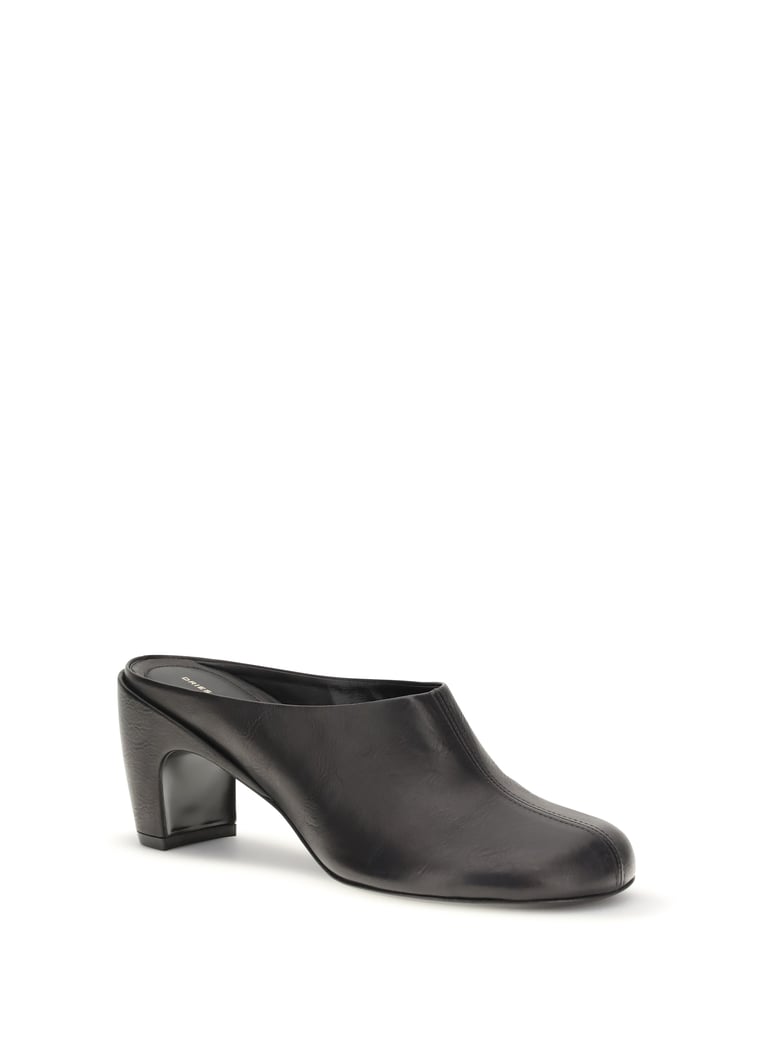 leather mules black by Selfnex