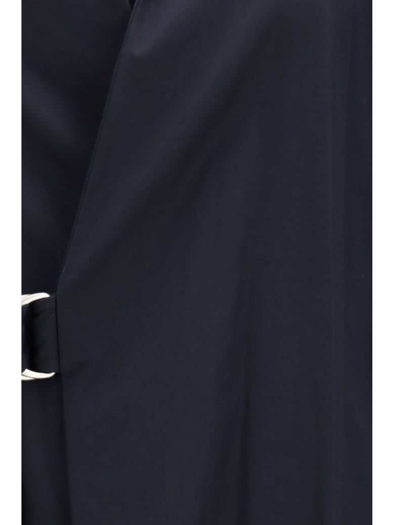 belted midi dress navy blue by Selfnex